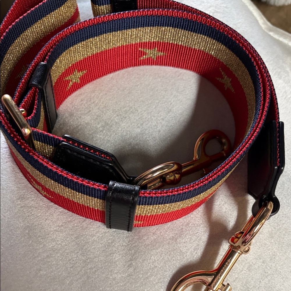 Marc Jacob’s Stylish Red Blue Gold Star Bag Accessory Strap